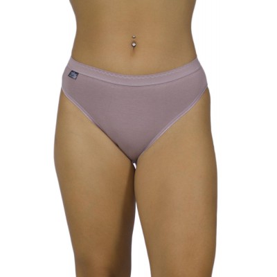 Women's Bikini Tai 2/4 Cotton Briefs Mocha with wide elastic | Tzitzi Underwear