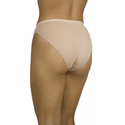 Women's Bikini Tai 2/4 Cotton Briefs Beige with wide elastic | Tzitzi Underwear