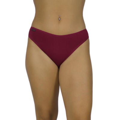 Women's Bikini Tai 2/4 Bordeaux Cotton Briefs with Thin Elastic | Tzitzi Underwear