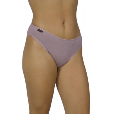 Women's Bikini Tai 2/4 Mocha Cotton Briefs with Thin Elastic | Tzitzi Underwear