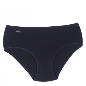 Women's Cotton Midi 3/4 Briefs Black Wide Elastic - Lingerie Manufacturer - Wholesale - Tzitzi Underwear