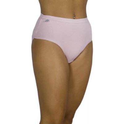 Women's High-Waisted Cotton Midi Briefs 3/4 Dusty Pink with Wide Elastic Band | Tzitzi Underwear