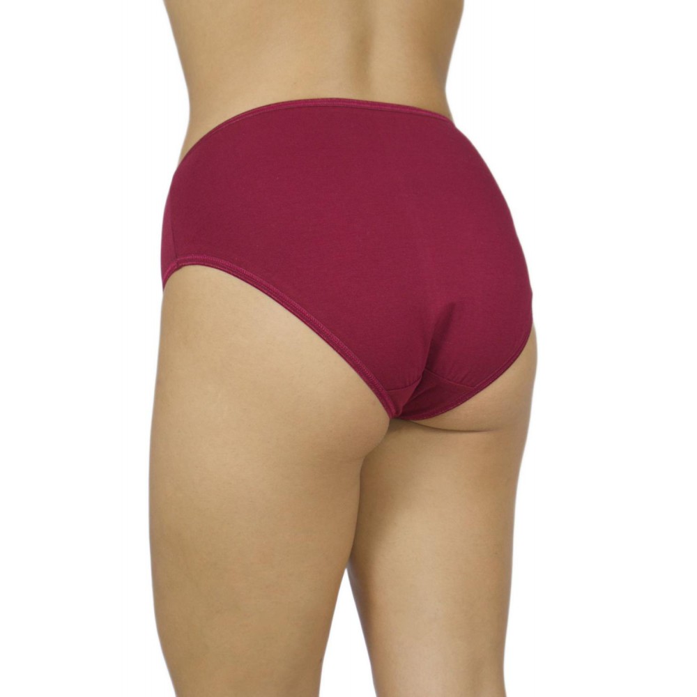 Women's Cotton Midi 3/4 Briefs Bordeaux thin Elastic - Lingerie Manufacturer - Wholesale - Tzitzi Underwear