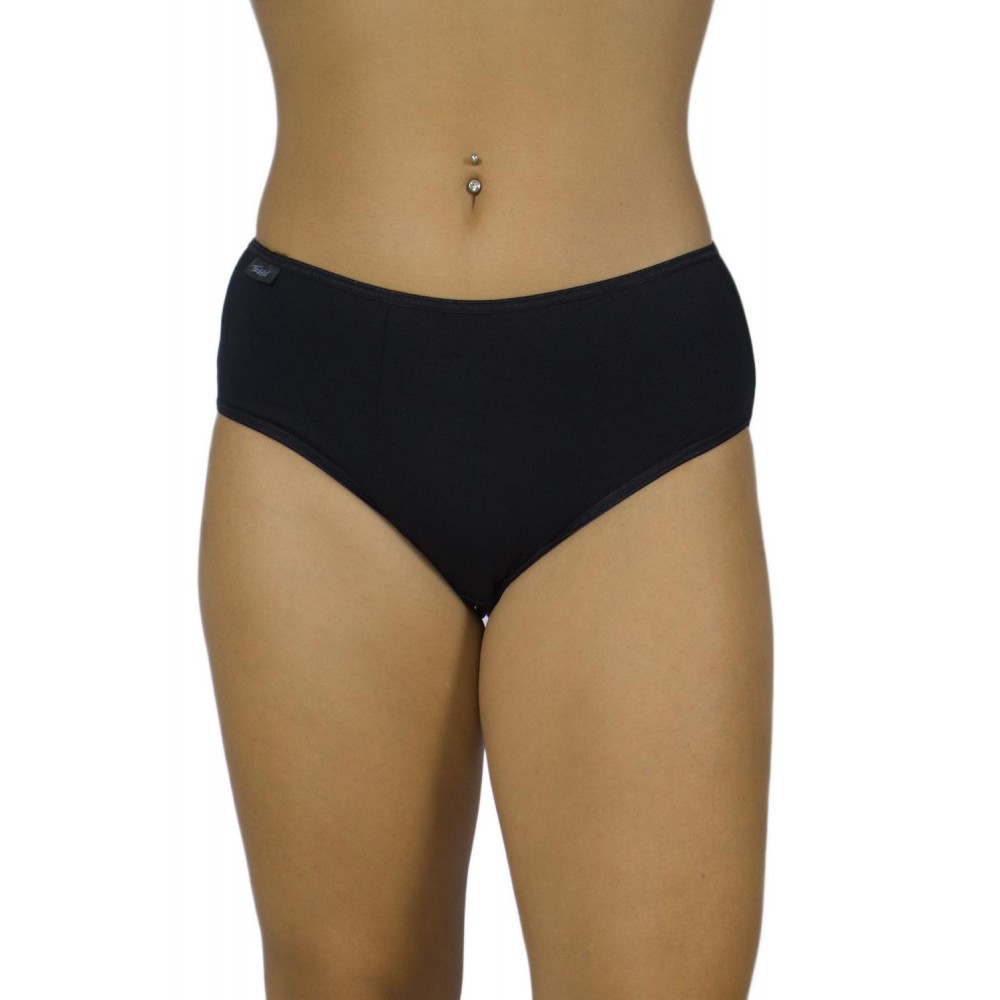 Women's Cotton Midi 3/4 Briefs Black thin Elastic - Lingerie Manufacturer - Wholesale - Tzitzi Underwear