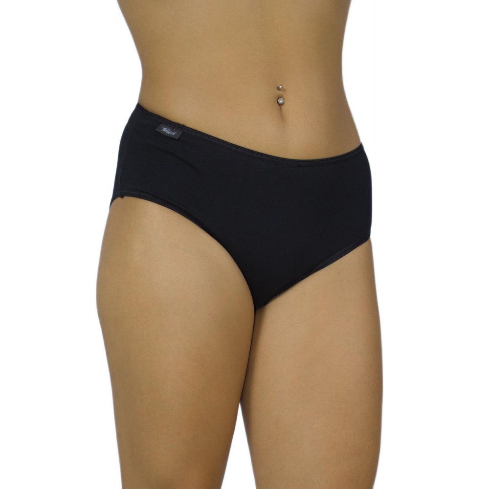 Women's Cotton Midi 3/4 Briefs Black thin Elastic - Lingerie Manufacturer - Wholesale - Tzitzi Underwear