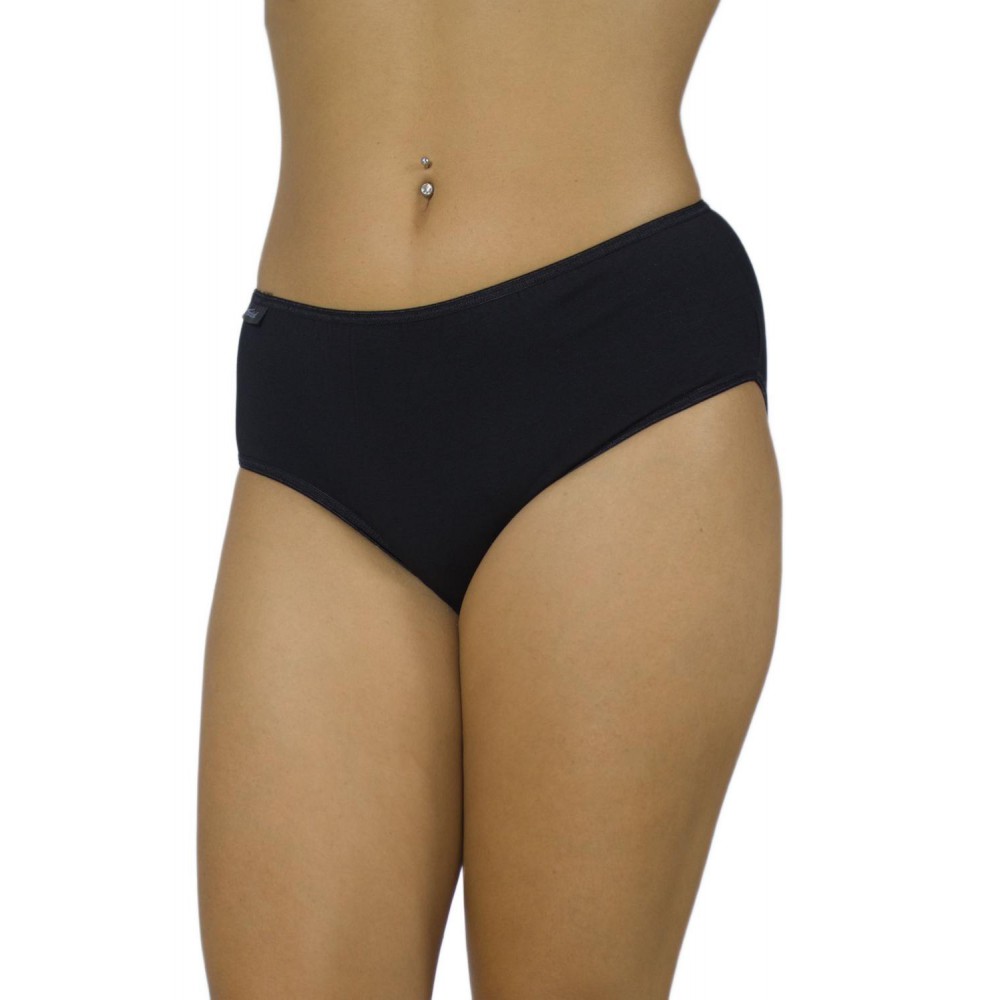 Women's Cotton Midi 3/4 Briefs Black thin Elastic - Lingerie Manufacturer - Wholesale - Tzitzi Underwear
