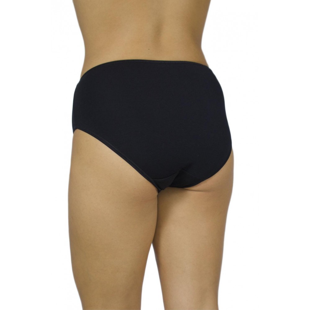 Women's Cotton Midi 3/4 Briefs Black thin Elastic - Lingerie Manufacturer - Wholesale - Tzitzi Underwear