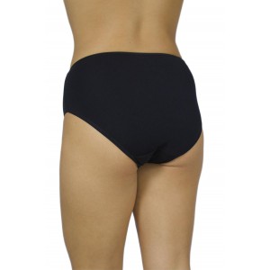 Women's Cotton Midi 3/4 Briefs Black thin Elastic - Lingerie Manufacturer - Wholesale - Tzitzi Underwear