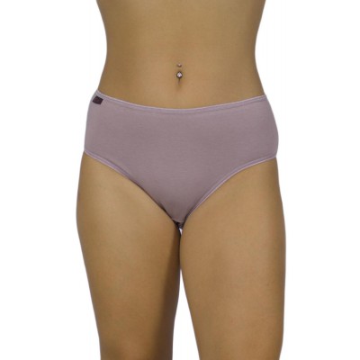 Women's High-Waisted Cotton Midi Briefs 3/4 Mocha with thin Elastic Band | Tzitzi Underwear (Mocha)