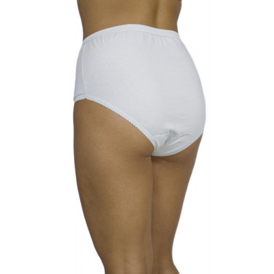 Women's High-Waisted 3/4 Cotton Briefs with Motif - White | Tzitzi Underwear