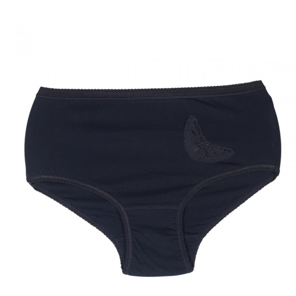 womens-high-waisted-midi-3/4-cotton- Motif -Black-lingerie-factory-wholesale-Tzitzi Underwear