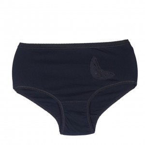 womens-high-waisted-midi-3/4-cotton- Motif -Black-lingerie-factory-wholesale-Tzitzi Underwear