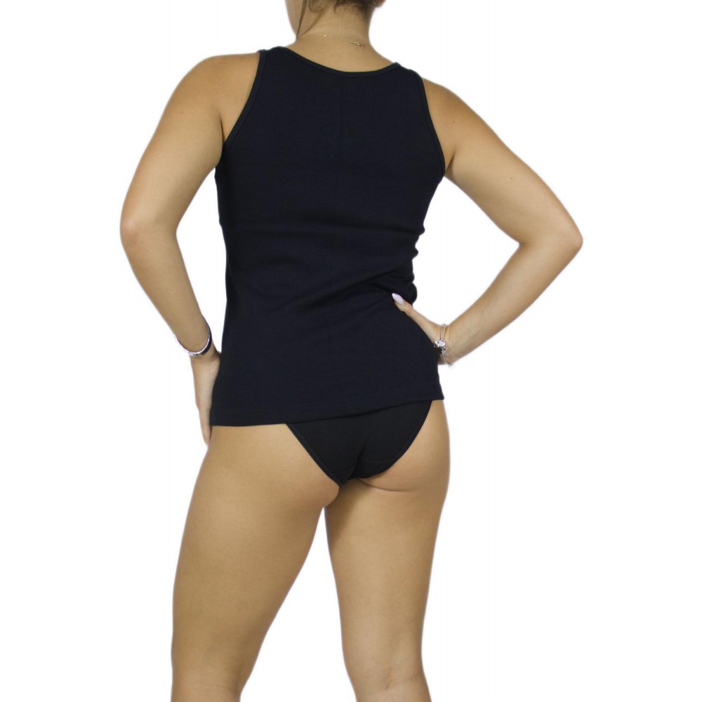 Women's Black Tank Top with thin Straps & bow detail -Craftsmanship-Wholesale