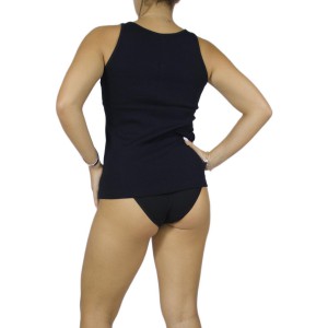 Women's Black Tank Top with thin Straps & bow detail -Craftsmanship-Wholesale