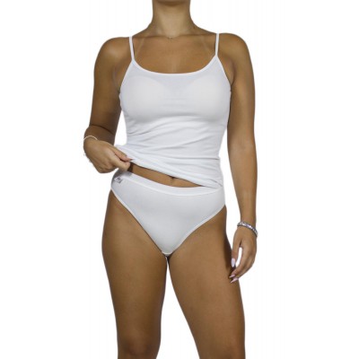 Women's Slim Fit White Tank Top with Thin Straps – Cotton Top | Tzitzi Underwear