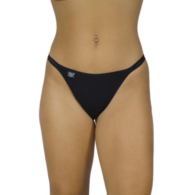 Women's Cotton Bikini Briefs with Thin Side Cords - Black | Tzitzi Underwear