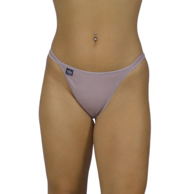 Women's Cotton Bikini Briefs with Thin Side Cords - Mocha | Tzitzi Underwear