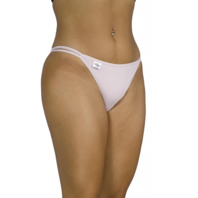 Women's Cotton Bikini Briefs with Thin Side Cords - Dusty Pink | Tzitzi Underwear