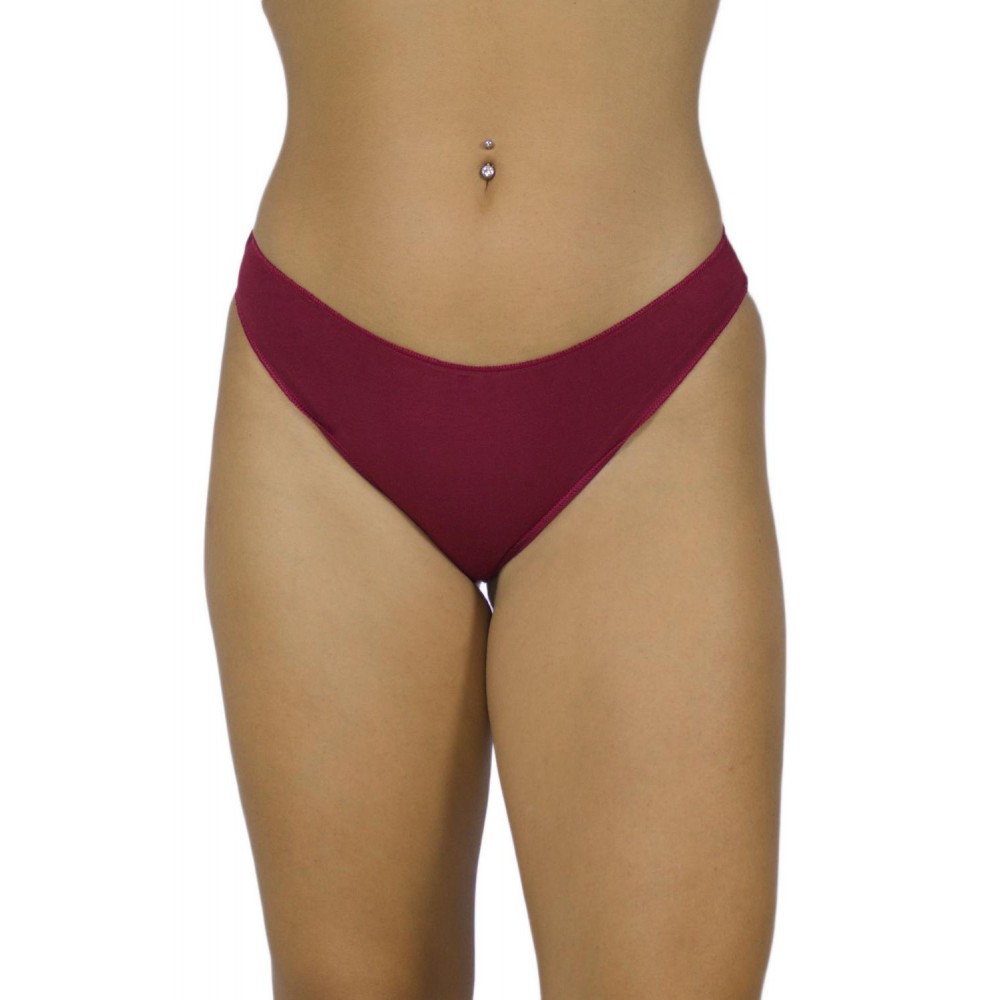 Women's Bikini Tai Briefs Seamless Bordeaux - Cotton Underwear - Lingerie Manufacturer - Wholesale - Tzitzi Underwear
