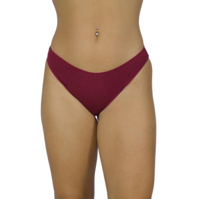 Women's Seamless Cotton Bikini Tai Briefs - Bordeaux | Tzitzi Underwear
