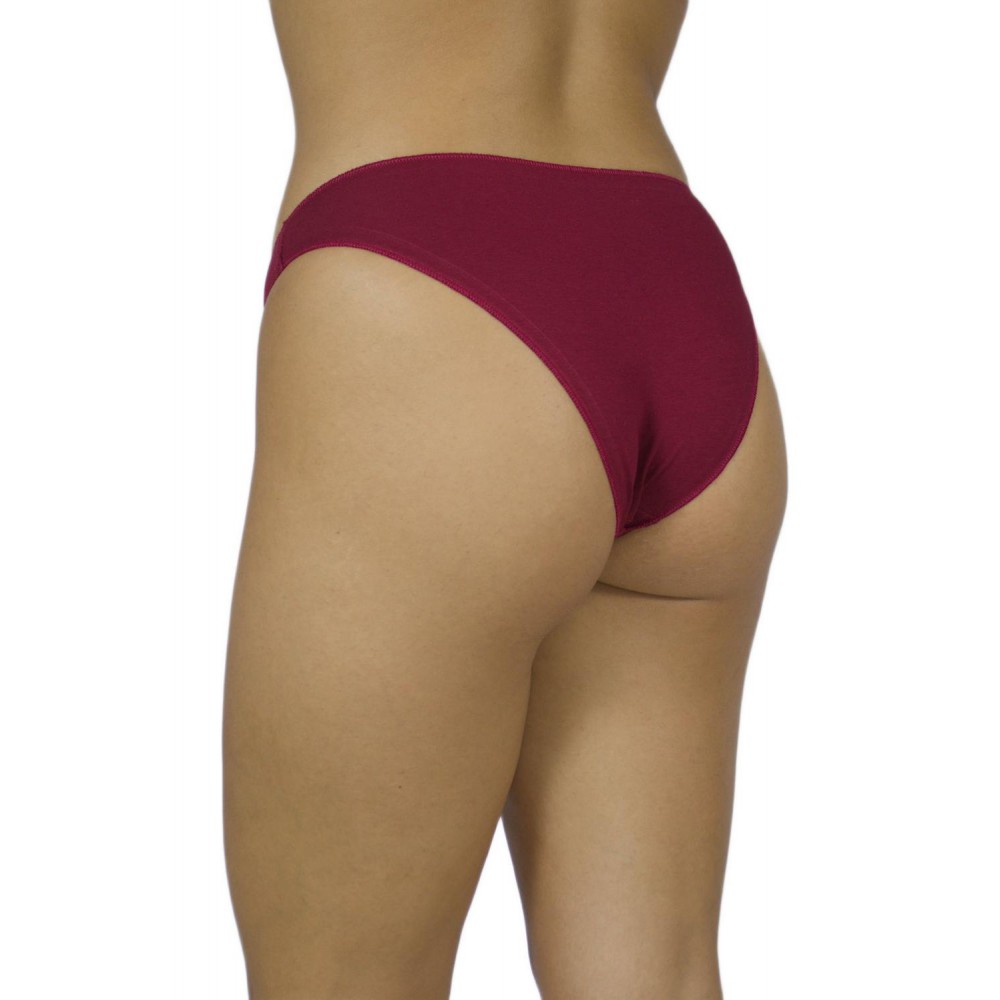 Women's Bikini Tai Briefs Seamless Bordeaux - Cotton Underwear - Lingerie Manufacturer - Wholesale - Tzitzi Underwear