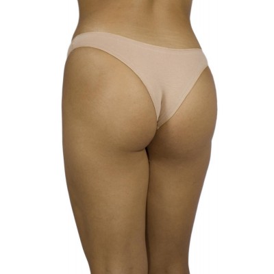 Women's Seamless Cotton Brazil Briefs - Beige | Tzitzi Underwear