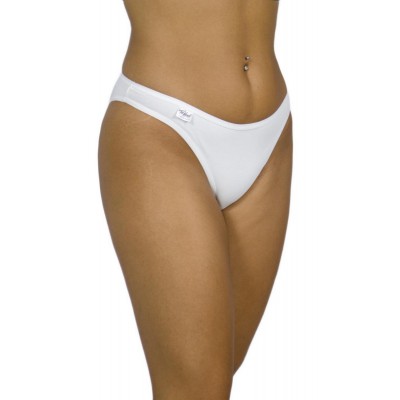 Women's Low-Rise Rio Cotton Briefs with Invisible Elastic - White | Tzitzi Underwear