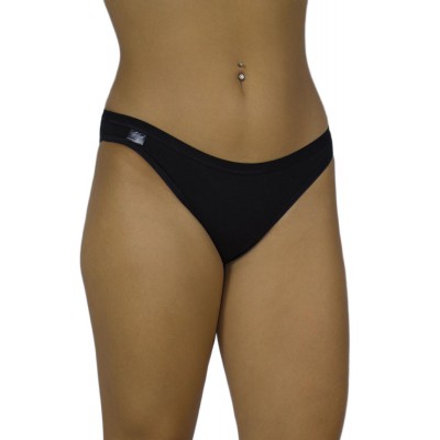 Women's Low-Rise Rio Cotton Briefs with Invisible Elastic - Black | Tzitzi Underwear